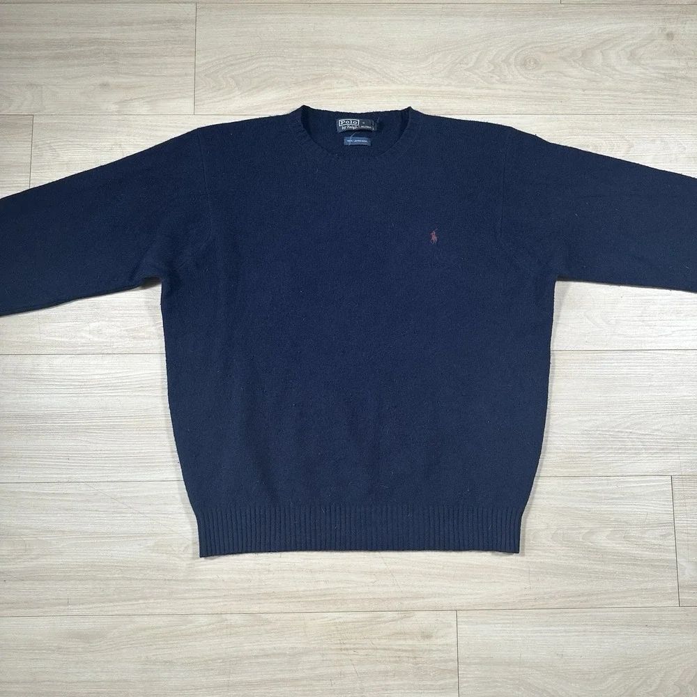 Polo Ralph Lauren Sweater Men's Size Large 100% Lambswool Pullover Long Sleeve